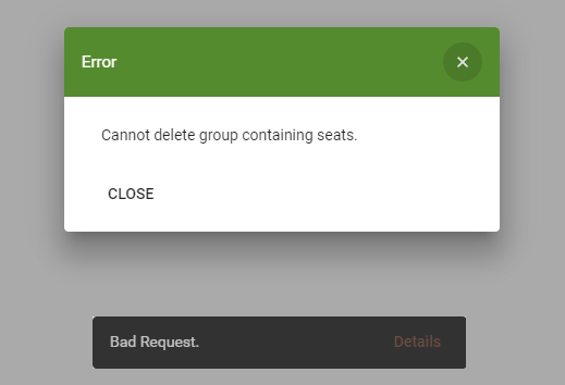 Screenshot of a 'Bad Request error'